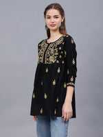 Load image into Gallery viewer, Seva Chikan Hand Embroidered Cotton Lucknowi Chikan Top