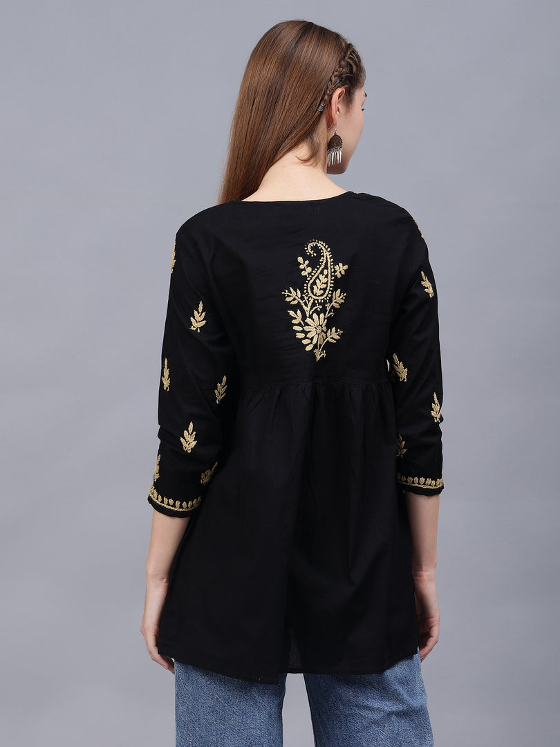 Seva Chikan Hand Embroidered Cotton Lucknowi Chikan Top