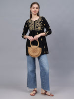 Load image into Gallery viewer, Seva Chikan Hand Embroidered Cotton Lucknowi Chikan Top