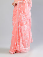 Load image into Gallery viewer, Seva Chikan Hand Embroidered Georgette Lucknowi Chikankari Saree