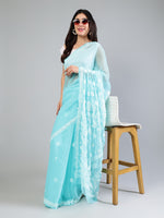 Load image into Gallery viewer, Seva Chikan Hand Embroidered Georgette Lucknowi Chikankari Saree