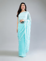 Load image into Gallery viewer, Seva Chikan Hand Embroidered Georgette Lucknowi Chikankari Saree