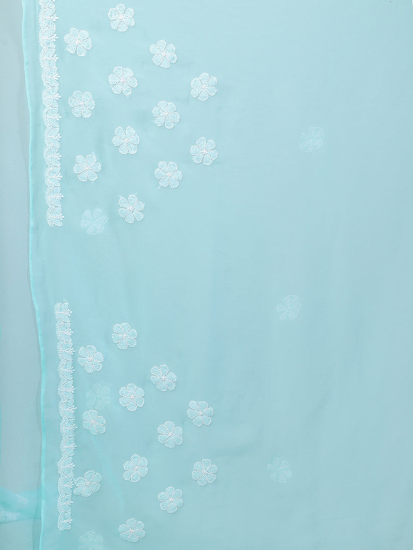 Seva Chikan Hand Embroidered Georgette Lucknowi Chikankari Saree