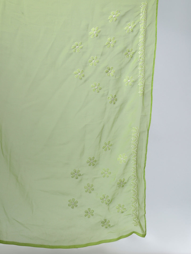 Seva Chikan Hand Embroidered Georgette Lucknowi Chikankari Saree