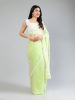 Load image into Gallery viewer, Seva Chikan Hand Embroidered Georgette Lucknowi Chikankari Saree