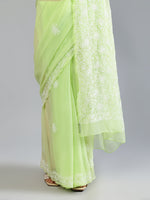 Load image into Gallery viewer, Seva Chikan Hand Embroidered Georgette Lucknowi Chikankari Saree