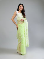 Load image into Gallery viewer, Seva Chikan Hand Embroidered Georgette Lucknowi Chikankari Saree