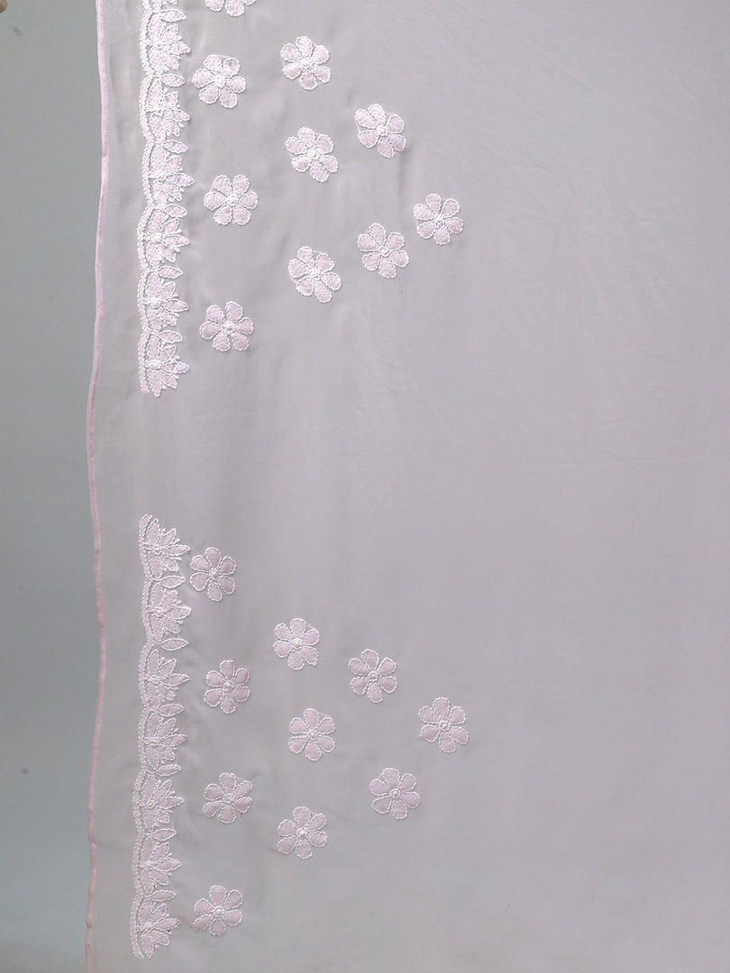 Seva Chikan Hand Embroidered Georgette Lucknowi Chikankari Saree