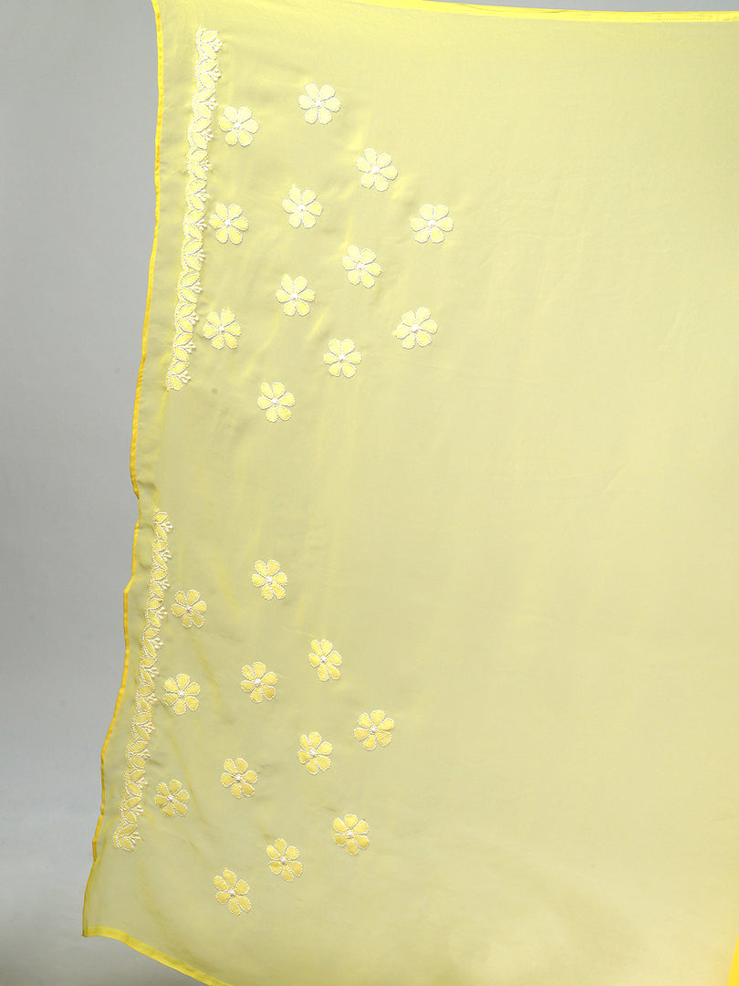 Seva Chikan Hand Embroidered Georgette Lucknowi Chikankari Saree