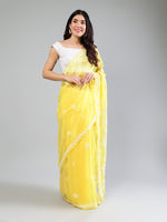 Load image into Gallery viewer, Seva Chikan Hand Embroidered Georgette Lucknowi Chikankari Saree