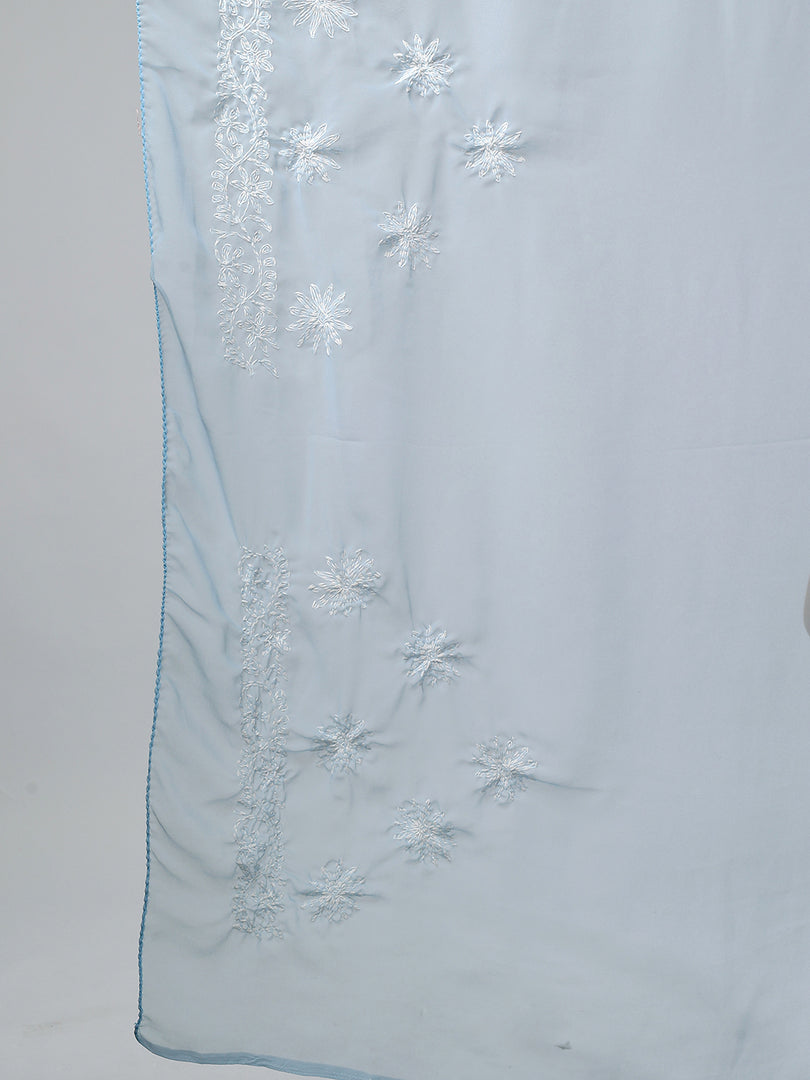 Seva Chikan Hand Embroidered Georgette Lucknowi Chikankari Saree