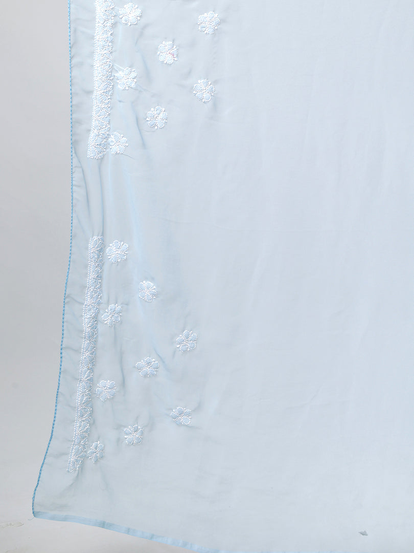 Seva Chikan Hand Embroidered Georgette Lucknowi Chikankari Saree