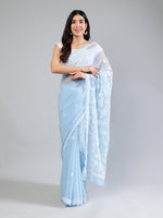Load image into Gallery viewer, Seva Chikan Hand Embroidered Georgette Lucknowi Chikankari Saree