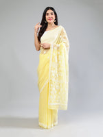 Load image into Gallery viewer, Seva Chikan Hand Embroidered Georgette Lucknowi Chikankari Saree