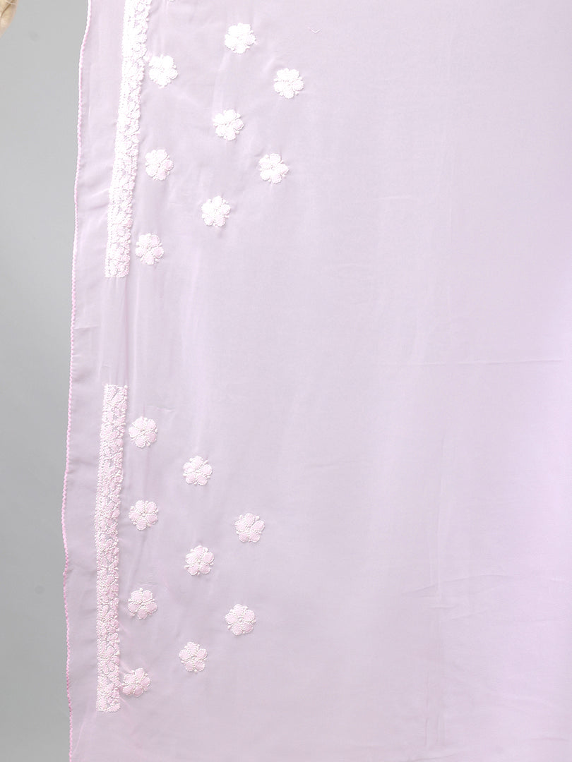 Seva Chikan Hand Embroidered Georgette Lucknowi Chikankari Saree