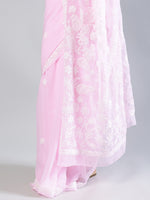 Load image into Gallery viewer, Seva Chikan Hand Embroidered Georgette Lucknowi Chikankari Saree