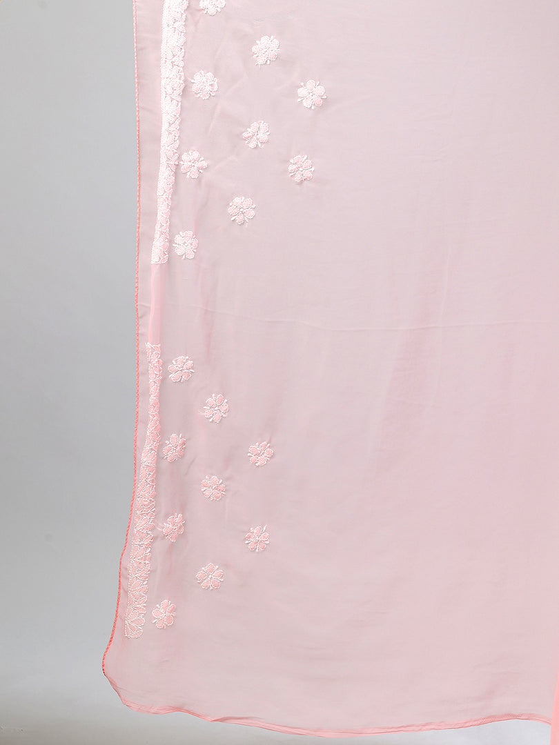 Seva Chikan Hand Embroidered Georgette Lucknowi Chikankari Saree