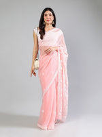 Load image into Gallery viewer, Seva Chikan Hand Embroidered Georgette Lucknowi Chikankari Saree