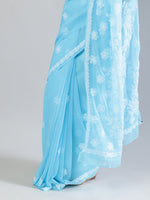 Load image into Gallery viewer, Seva Chikan Hand Embroidered Georgette Lucknowi Chikankari Saree