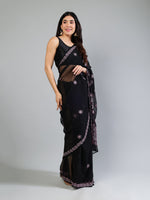 Load image into Gallery viewer, Seva Chikan Hand Embroidered Georgette Lucknowi Chikankari Saree