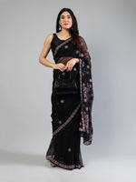 Load image into Gallery viewer, Seva Chikan Hand Embroidered Georgette Lucknowi Chikankari Saree