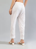 Load image into Gallery viewer, Seva Chikan Hand Embroidered White Cotton Lucknawi Chikankari Palazzo-SCL11038