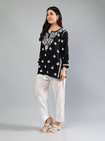 Load image into Gallery viewer, Seva Chikan Hand Embroidered White Cotton Lucknawi Chikankari Palazzo-SCL11038