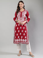 Load image into Gallery viewer, Seva Chikan Hand Embroidered Muslin Lucknowi Chikankari Kurta