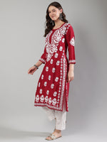 Load image into Gallery viewer, Seva Chikan Hand Embroidered Muslin Lucknowi Chikankari Kurta