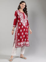 Load image into Gallery viewer, Seva Chikan Hand Embroidered Muslin Lucknowi Chikankari Kurta
