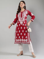 Load image into Gallery viewer, Seva Chikan Hand Embroidered Muslin Lucknowi Chikankari Kurta