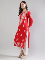 Load image into Gallery viewer, Seva Chikan Hand Embroidered Rayon Lucknowi Chikankari Kurta