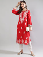 Load image into Gallery viewer, Seva Chikan Hand Embroidered Rayon Lucknowi Chikankari Kurta