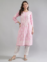 Load image into Gallery viewer, Seva Chikan Hand Embroidered Muslin Lucknowi Chikankari Kurta