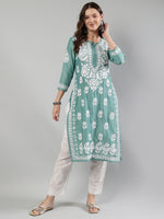 Load image into Gallery viewer, Seva Chikan Hand Embroidered Muslin Lucknowi Chikankari Kurta