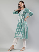 Load image into Gallery viewer, Seva Chikan Hand Embroidered Muslin Lucknowi Chikankari Kurta
