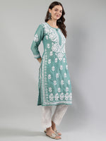Load image into Gallery viewer, Seva Chikan Hand Embroidered Muslin Lucknowi Chikankari Kurta