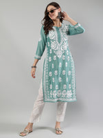 Load image into Gallery viewer, Seva Chikan Hand Embroidered Muslin Lucknowi Chikankari Kurta