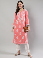 Load image into Gallery viewer, Seva Chikan Hand Embroidered Rayon Lucknowi Chikankari Kurta
