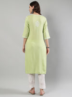 Load image into Gallery viewer, Seva Chikan Hand Embroidered Rayon Lucknowi Chikankari Kurta