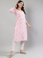 Load image into Gallery viewer, Seva Chikan Hand Embroidered Modal Cotton Lucknowi Chikankari Kurta