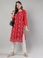 Load image into Gallery viewer, Seva Chikan Hand Embroidered Georgette Lucknowi Chikankari Kurta With Slip