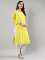 Load image into Gallery viewer, Seva Chikan Hand Embroidered Georgette Lucknowi Chikankari Kurta With Slip