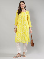 Load image into Gallery viewer, Seva Chikan Hand Embroidered Georgette Lucknowi Chikankari Kurta With Slip