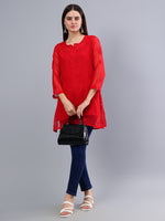 Load image into Gallery viewer, Seva Chikan Hand Embroidered Georgette Lucknowi Chikan Top With Slip