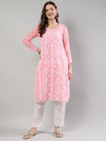 Load image into Gallery viewer, Seva Chikan Hand Embroidered Georgette Lucknowi Chikankari Kurta With Slip