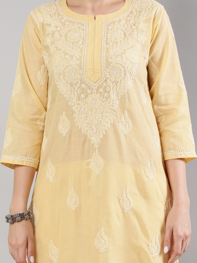 Seva Chikan Hand Embroidered Cotton Lucknowi Chikankari Kurta Set