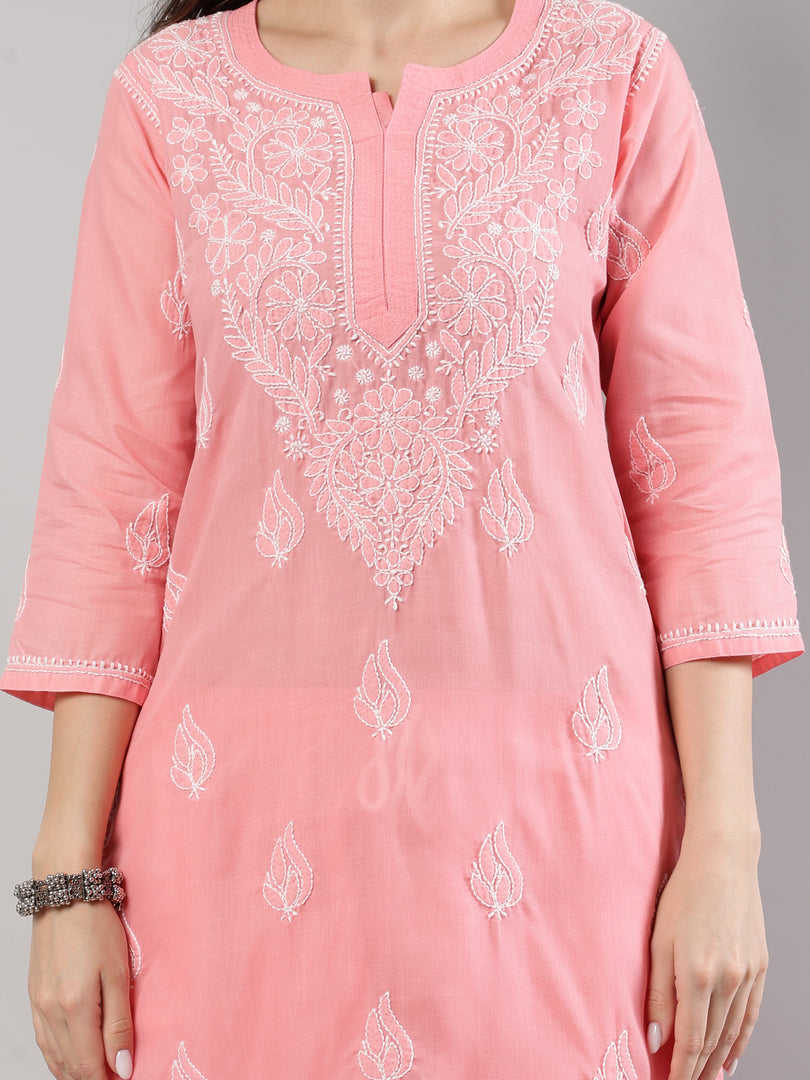 Seva Chikan Hand Embroidered Cotton Lucknowi Chikankari Kurta Set