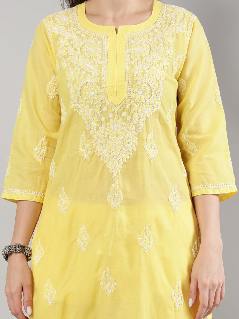 Seva Chikan Hand Embroidered Cotton Lucknowi Chikankari Kurta Set