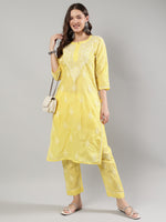 Load image into Gallery viewer, Seva Chikan Hand Embroidered Cotton Lucknowi Chikankari Kurta Set
